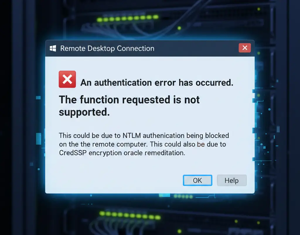 An authentication error has occurred.